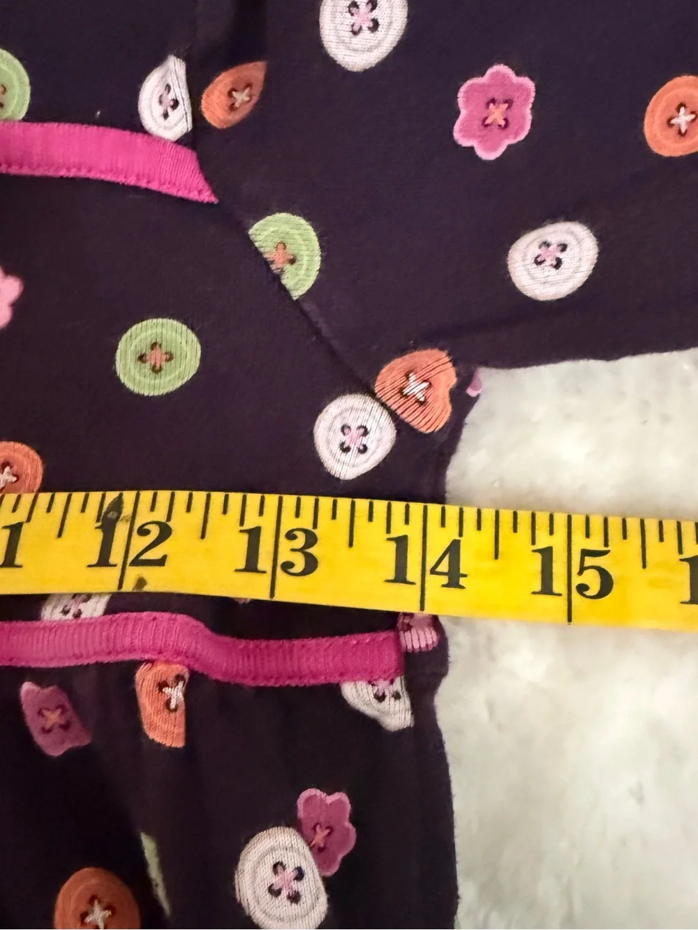 Gymboree Purple Dress with Pink Neckline Buttons Floral Print School
